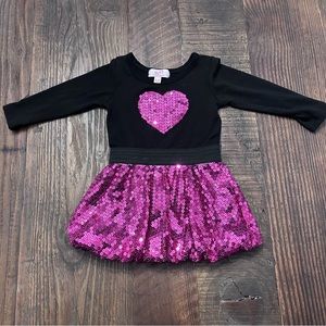 Sofi Baby Girl’s dress pink sequin heart